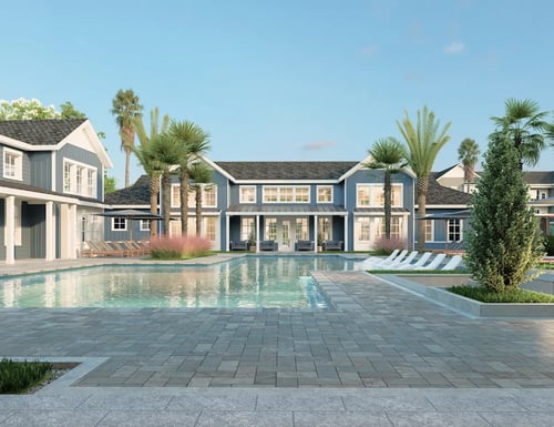 Rendering of the swimming pool at Velara Luxury Apartments in Nocatee, Ponte Vedra Beach, FL