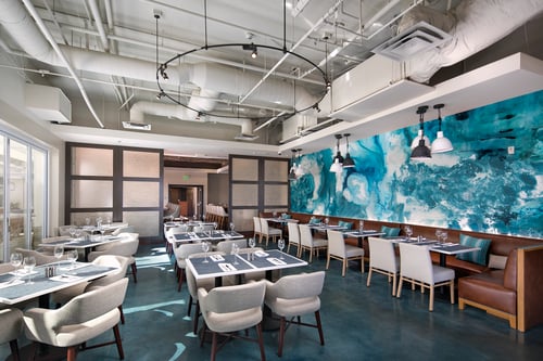 Indoor seating of restaurant