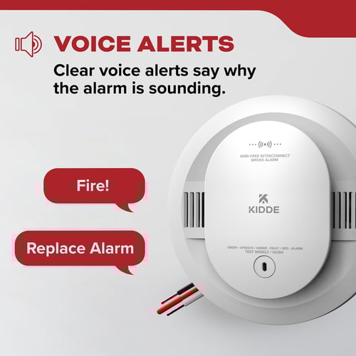 Voice Alerts - clear voice alerts say why the alarm is sounding.