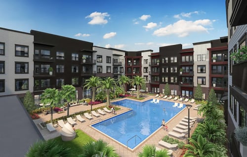 Property Building & Pool at Parkway Crossing in Kissimmee, FL