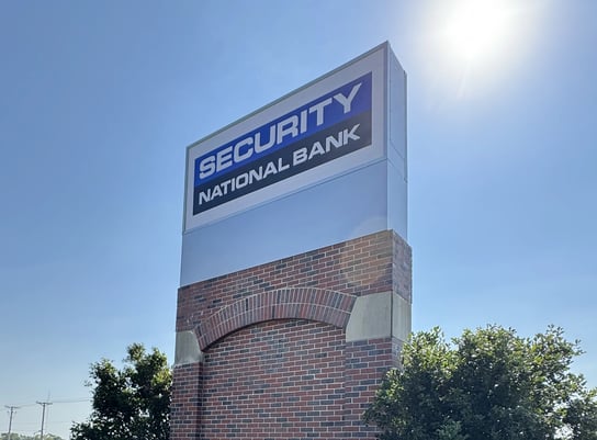 Sign of Security National Bank - Immanuel branch in Omaha, NE.
