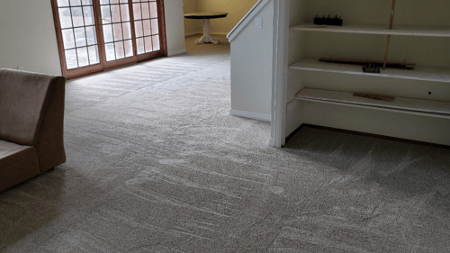 large office area with new carpet installed