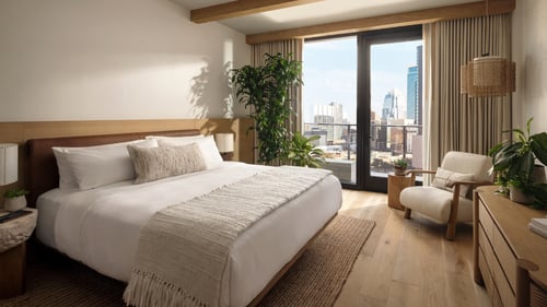 Suite with Downtown Views at 1 Hotel Austin.