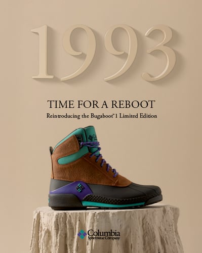 Boot on stump.