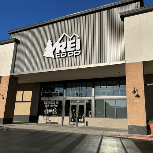 The front of the REI store in Elk Grove, California