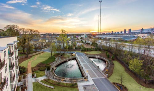 Aerial view at Glenwood Park Lofts, Atlanta, GA, 30316