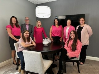 Karen Ewald & RBC Wealth Management Staff dressed in Pink