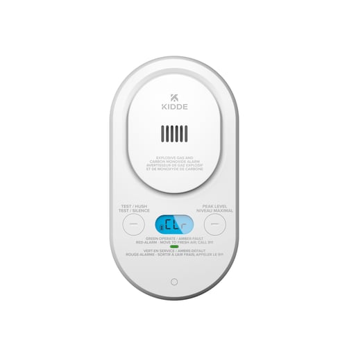 Explosive Gas & Carbon Monoxide Alarm, Plug-In with AA Backup Battery
