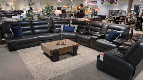 Galesburg Slumberland Furniture leather sectional