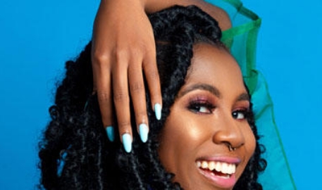 Lady showing off her new manicured nails