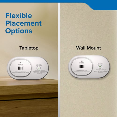 Flexible placement options: tabletop or wall mount the device.