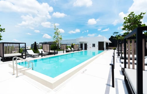 Swimming pool at Wynd 27 & Wynd 28 in Wynwood, Miami, FL 33127
