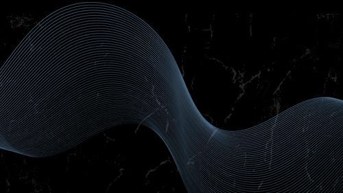 Blue wavy lines against a black background representing audio signal waves