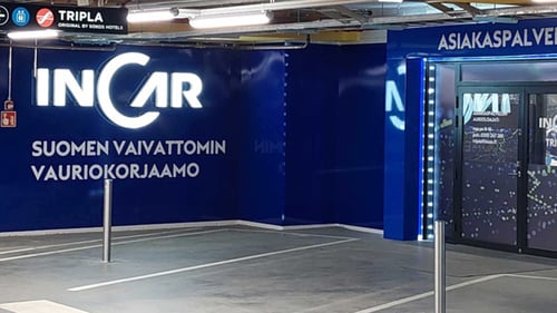 InCar Helsinki Triplan toimipisteen ulkokuva ja sisäänkäynti