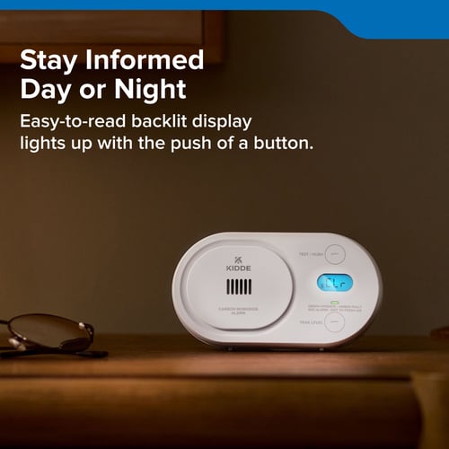 Stay Informed day or night. Easy to read backlit display lights up with the push of a button.