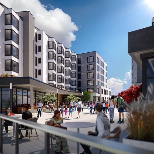 Apartment building from exterior at Marina Square, Bremerton, WA, 98337