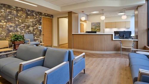 Reception area of Hersh Fetal Center at 55 Madison Avenue, Morristown, NJ