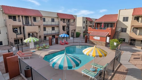 Apartment Complex with Pool at Urban Walk Apartments, Phoenix, AZ