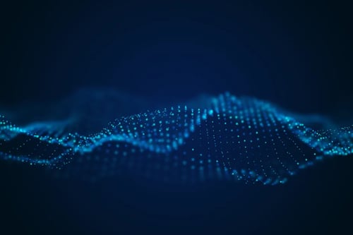 Blue wave against a darker blue background
