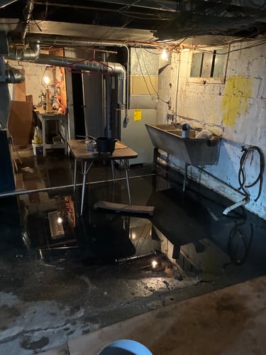 Water damaged basement in Cleveland